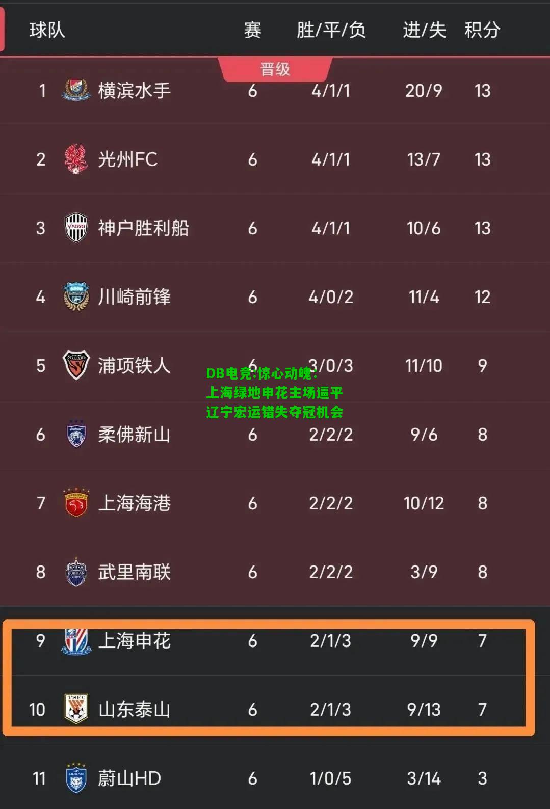 DB电竞:惊心动魄：上海绿地申花主场逼平辽宁宏运错失夺冠机会